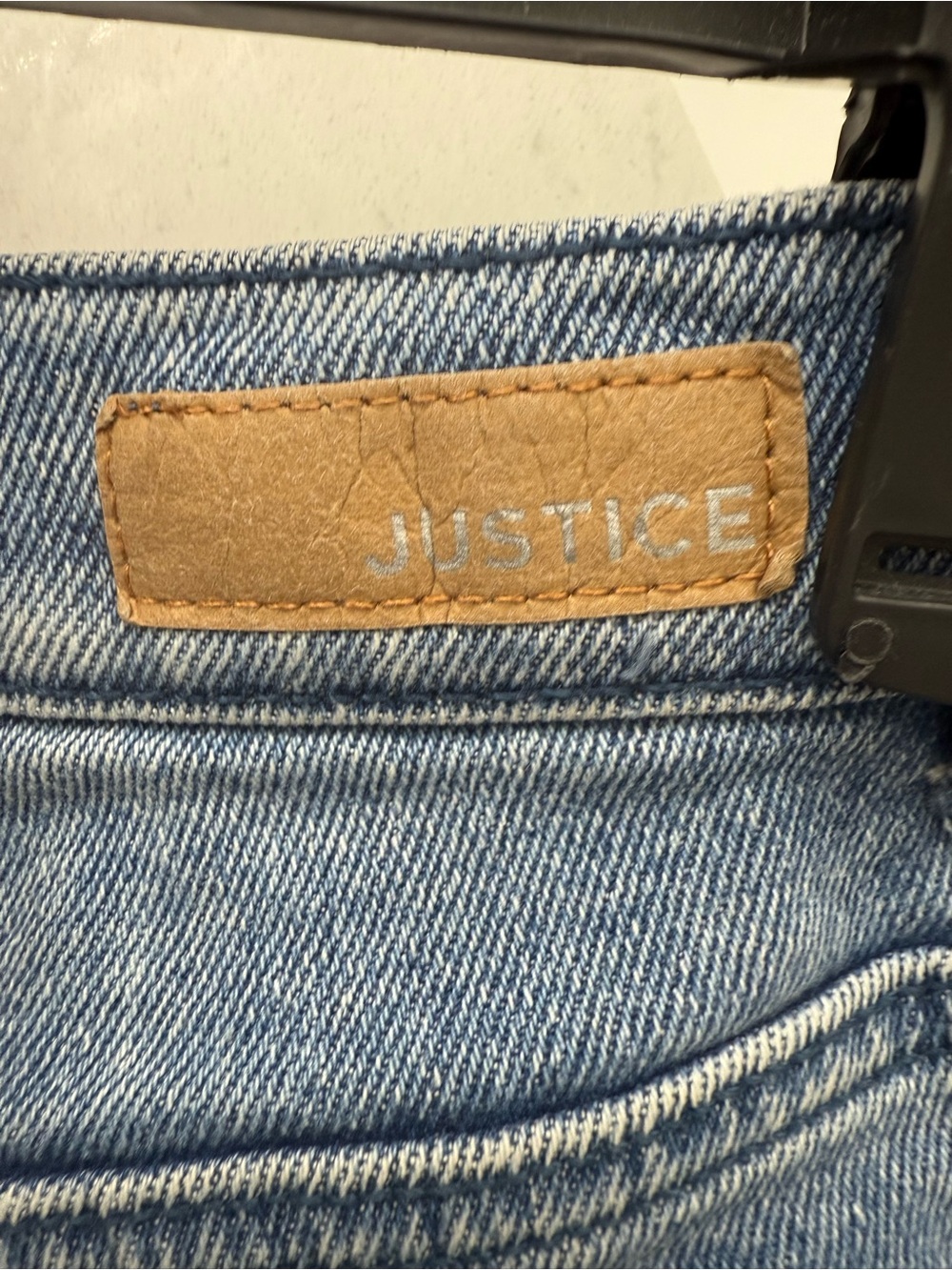 Justice girls' jeans featuring embroidered flower patches and distress sz(14) - Picture 3 of 5